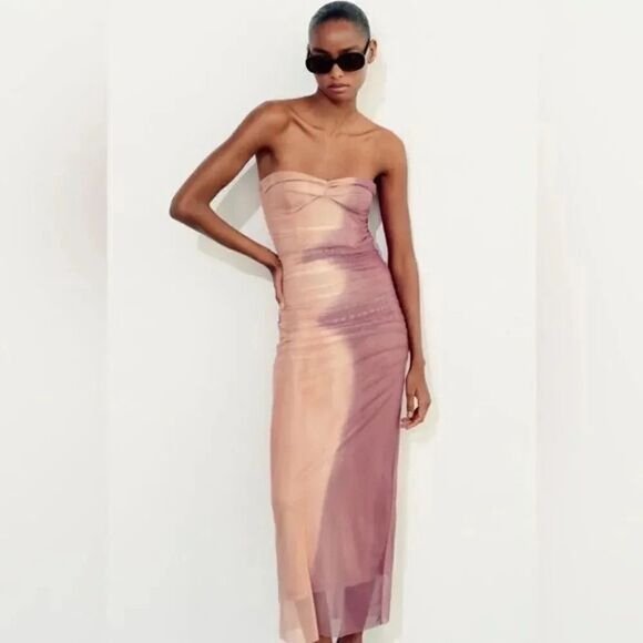 ZARA‎ PRINTED TULLE DRESS - Picture 10 of 16